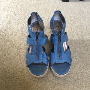 Denim zip up Moda brand wedges